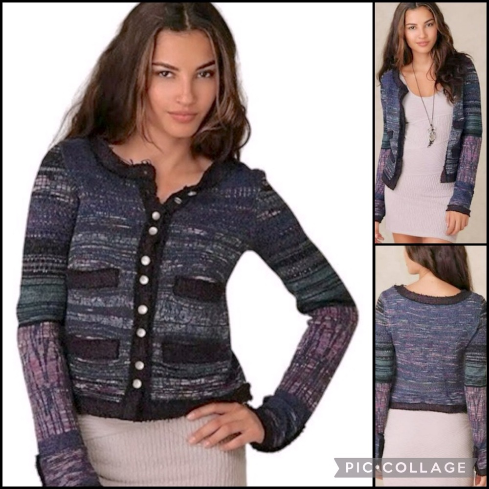 Free People Angora Silk Wool Blend Cardigan Sweater